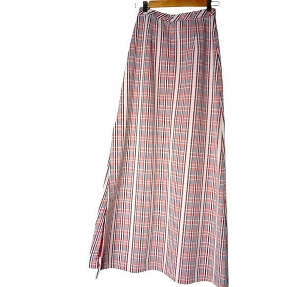 Vintage 70's Jantzen Beach Skirt Maxi A-Line Geometric Stripes Stretchy - Picture 2 of 11